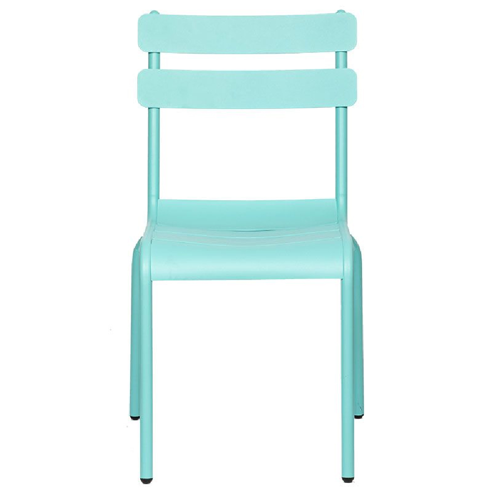 Amarillo Blue Aluminium Outdoor Side Chairs In Pair