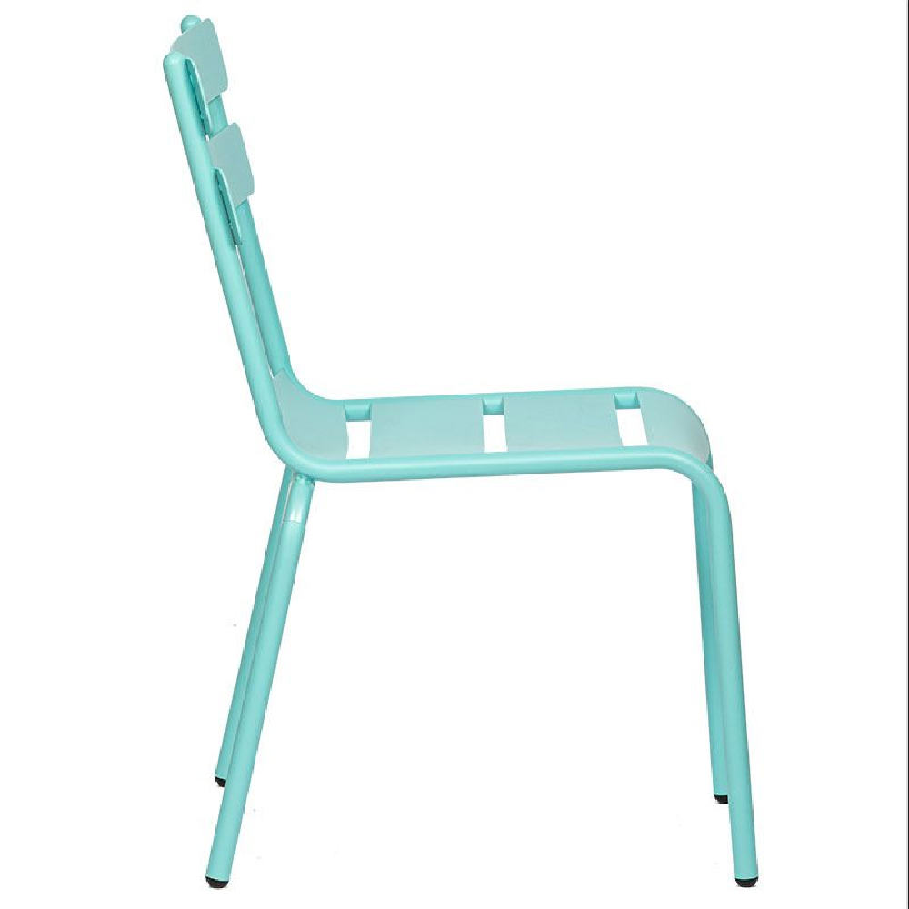 Amarillo Blue Aluminium Outdoor Side Chairs In Pair