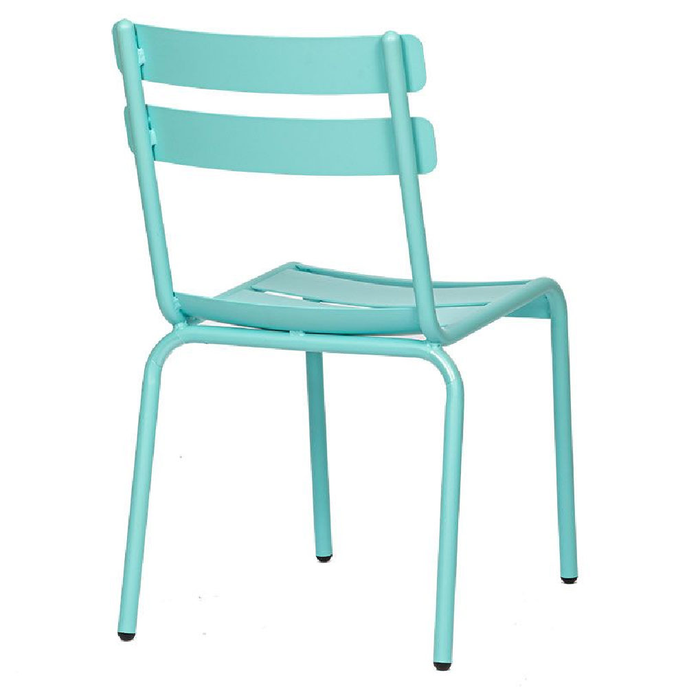 Amarillo Blue Aluminium Outdoor Side Chairs In Pair