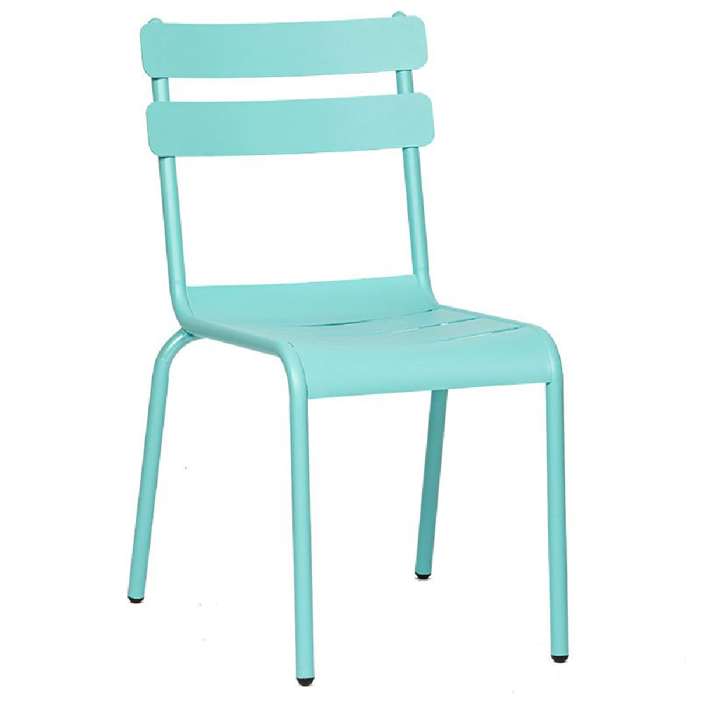 Amarillo Blue Aluminium Outdoor Side Chairs In Pair