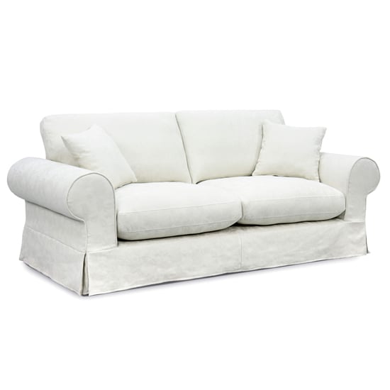 Amarillo Fabric 2 Seater Sofa In White