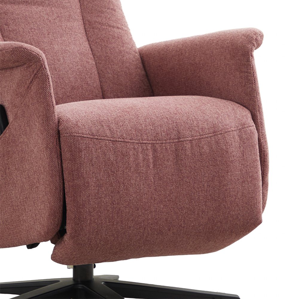 Amarillo Fabric Dual Motor Electric Recliner Chair in Rose