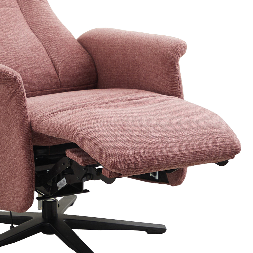 Amarillo Fabric Dual Motor Electric Recliner Chair in Rose