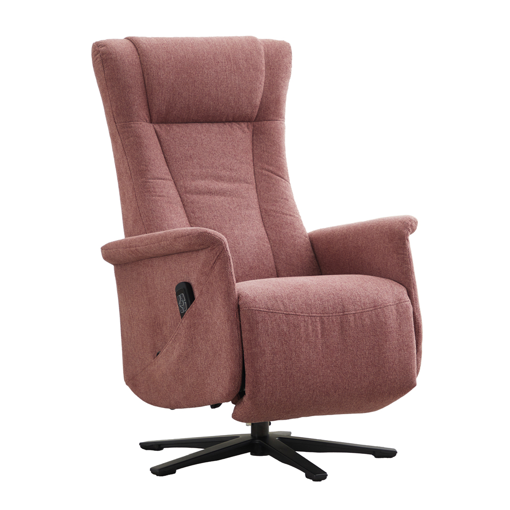 Amarillo Fabric Dual Motor Electric Recliner Chair in Rose