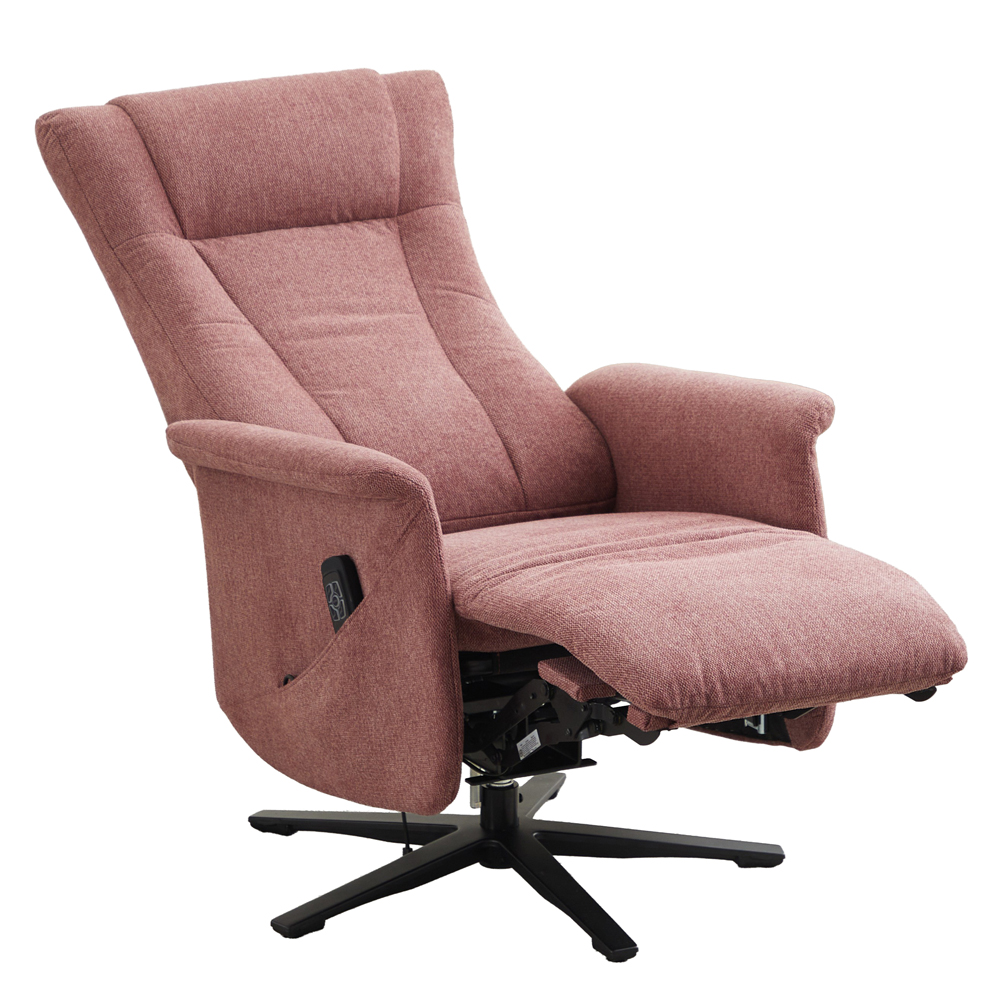 Amarillo Fabric Dual Motor Electric Recliner Chair in Rose