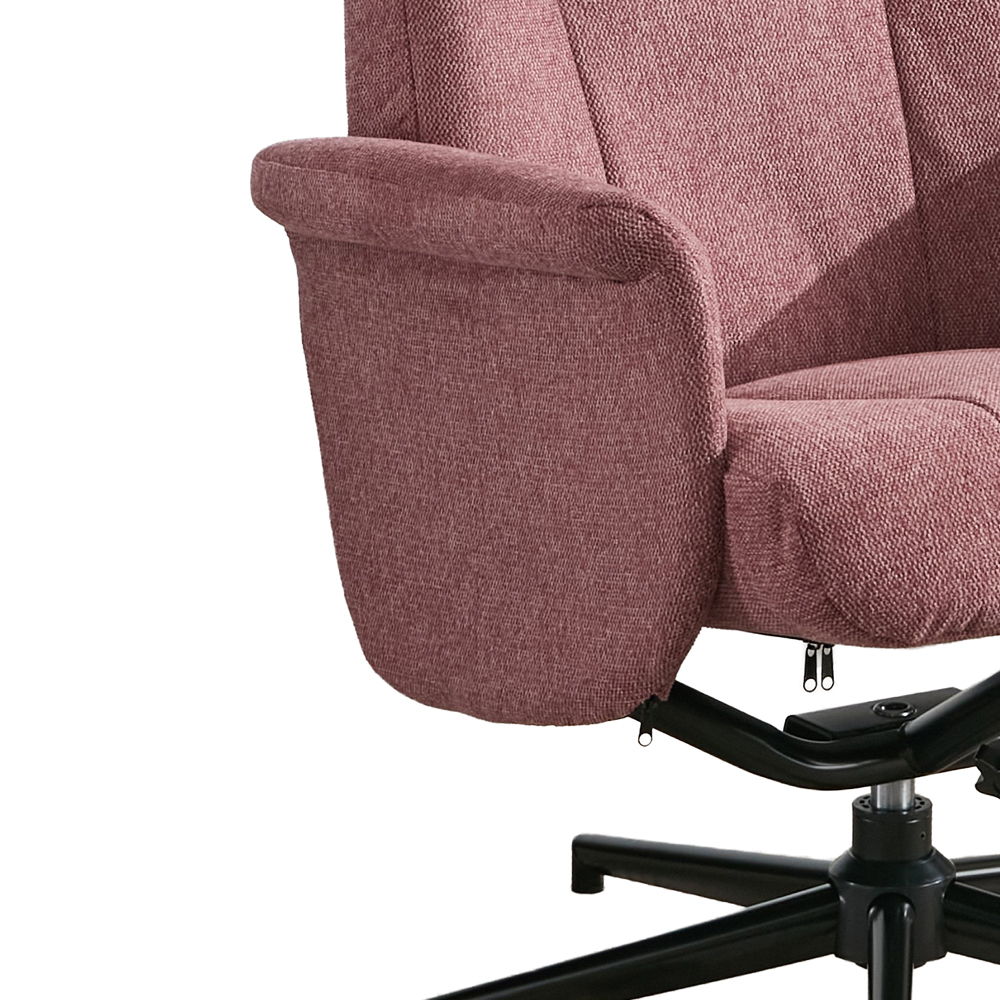 Amarillo Fabric Recliner Chair With Stool in Rose