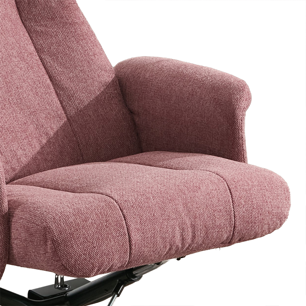 Amarillo Fabric Recliner Chair With Stool in Rose