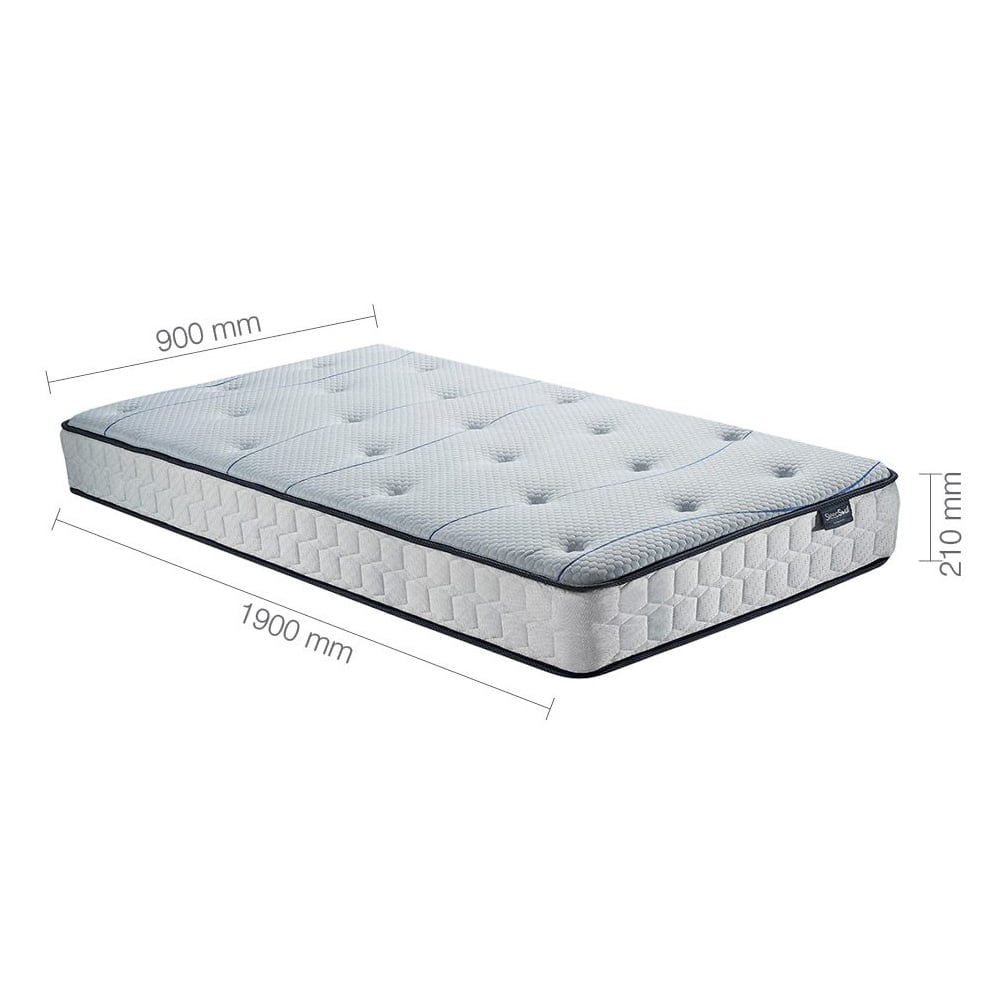 Amarillo Fabric Single Mattress In White