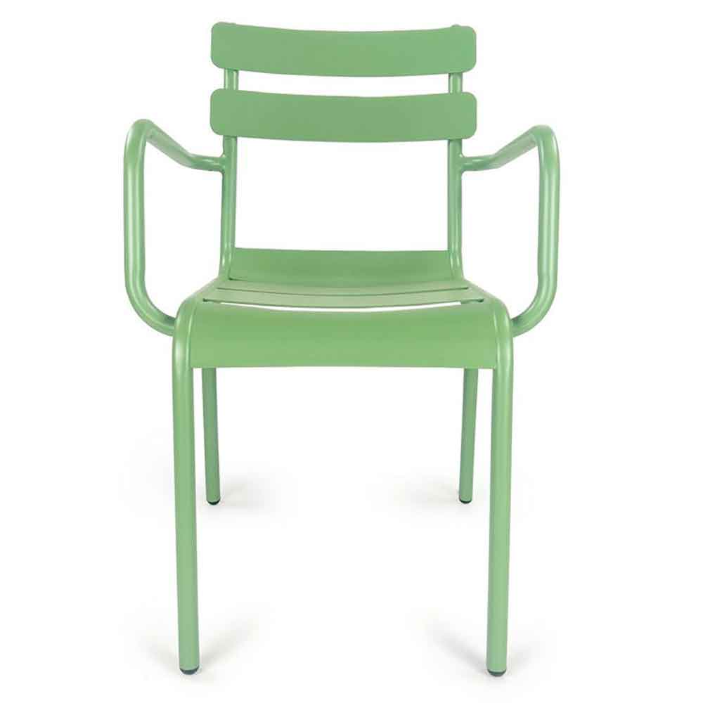 Amarillo Garden Olive Green Aluminium Armchair in Pair