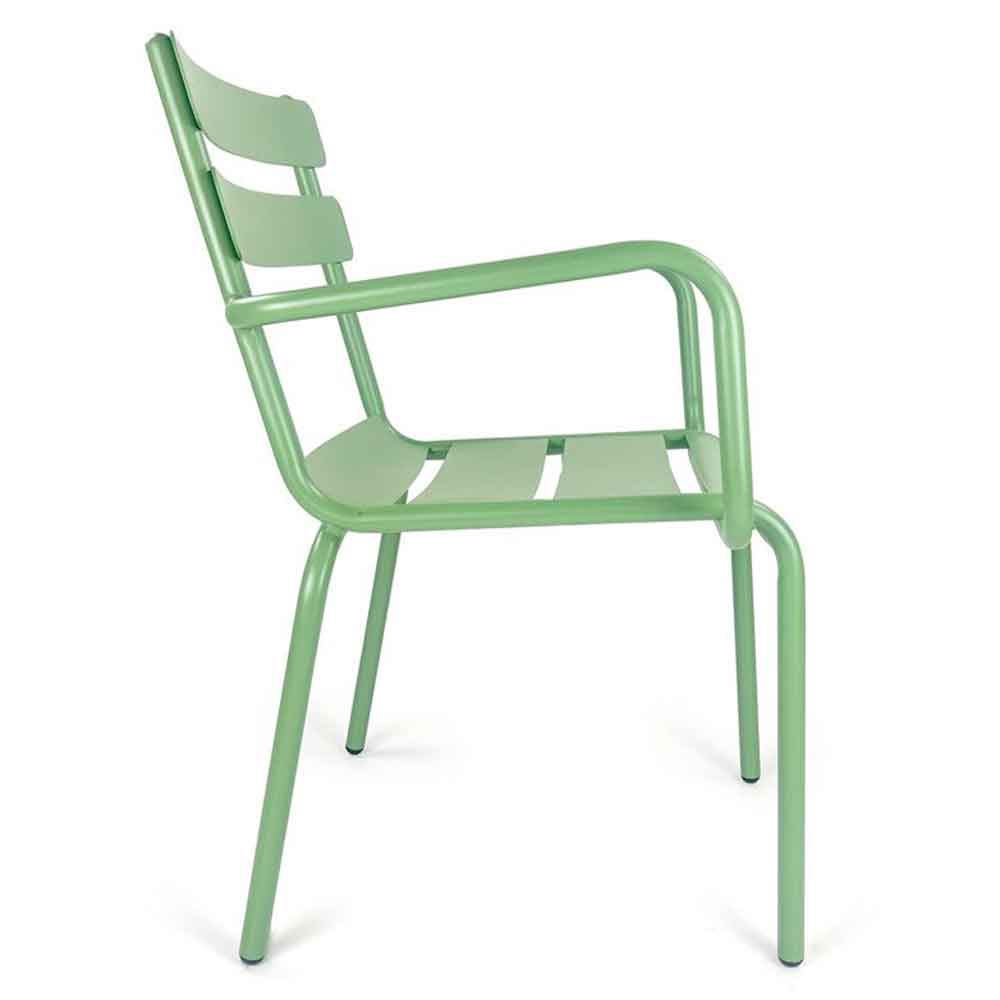 Amarillo Garden Olive Green Aluminium Armchair in Pair