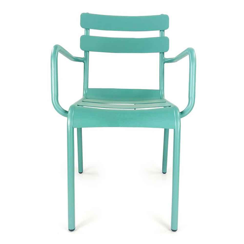 Amarillo Garden Pastel Blue Aluminium Armchair in Pair