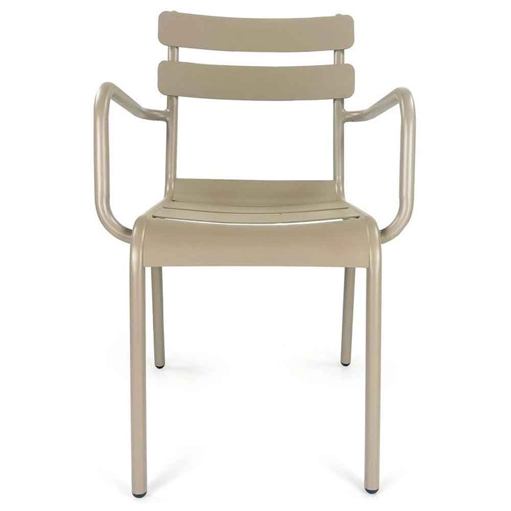 Amarillo Garden Taupe Aluminium Armchair in Pair