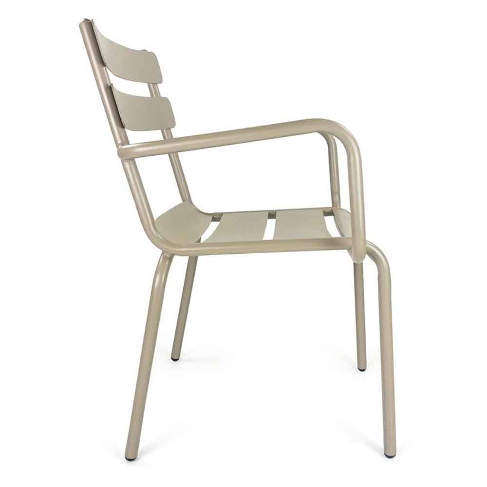 Amarillo Garden Taupe Aluminium Armchair in Pair