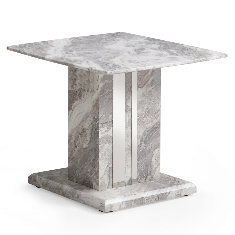 Amarillo Marble Square End Table In Grey