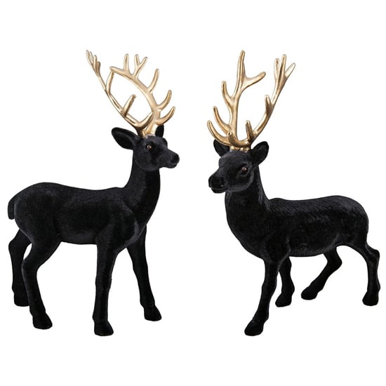 Product photograph of Amarillo Sinthetical Deer Harry Sculpture In Black from Furniture in Fashion