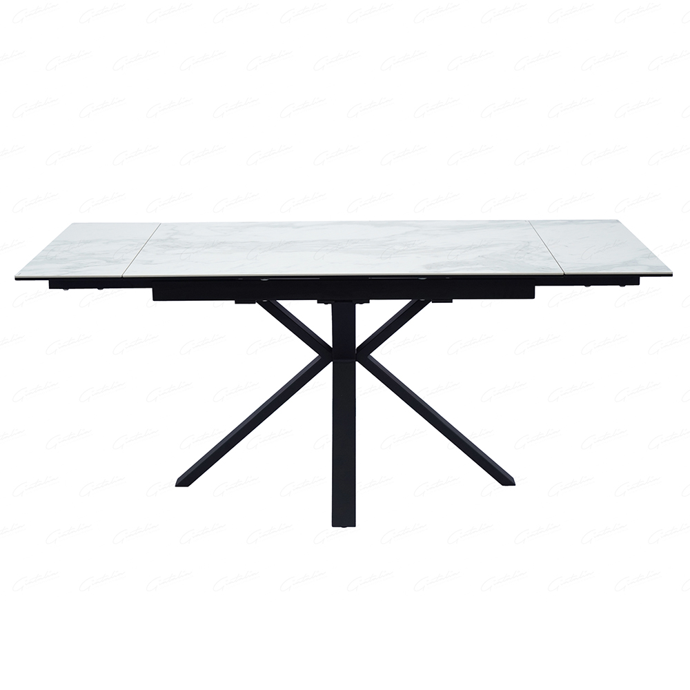 Amarillo Small Ceramic Glass Extending Dining Table In White
