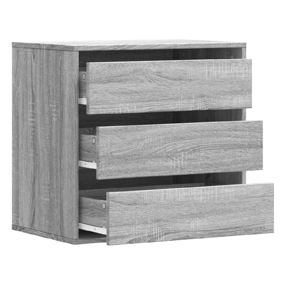 Amarillo Wooden Chest OF 3 Drawers In Grey Sonoma