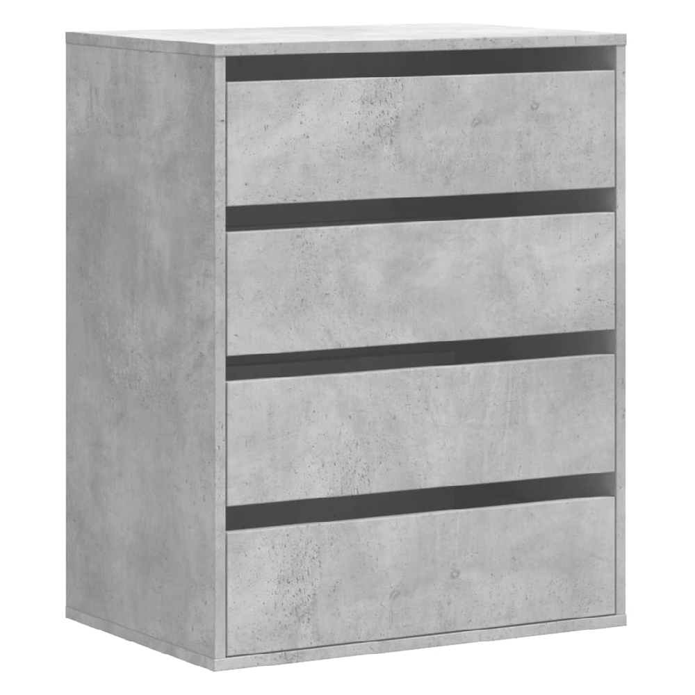 Amarillo Wooden Chest OF 4 Drawers In Concrete Grey
