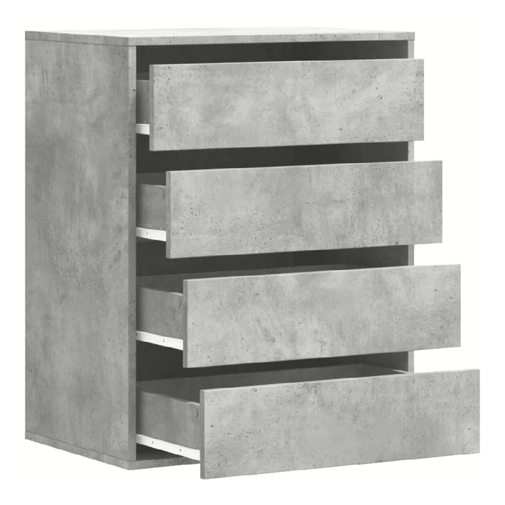 Amarillo Wooden Chest OF 4 Drawers In Concrete Grey