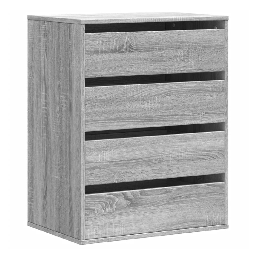 Amarillo Wooden Chest OF 4 Drawers In Grey Sonoma