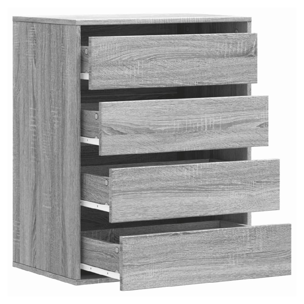 Amarillo Wooden Chest OF 4 Drawers In Grey Sonoma