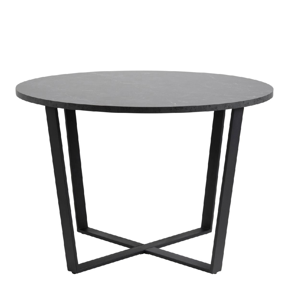 Amarillo Wooden Dining Table Round In Black Melamine Effect