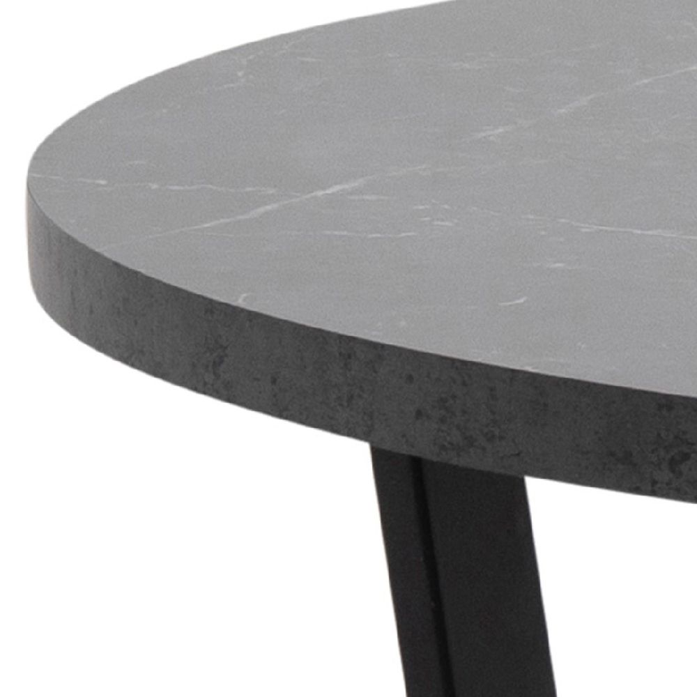 Amarillo Wooden Dining Table Round In Black Melamine Effect