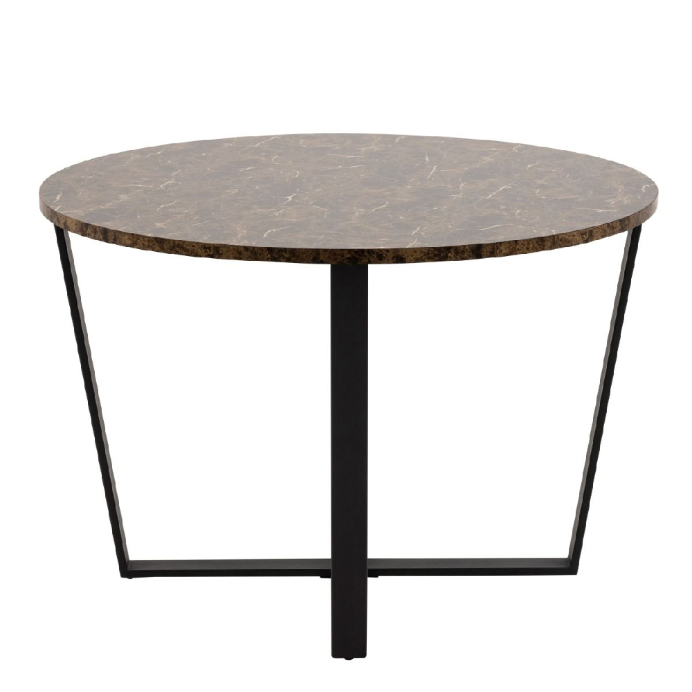 Amarillo Wooden Dining Table Round In Brown Melamine Effect