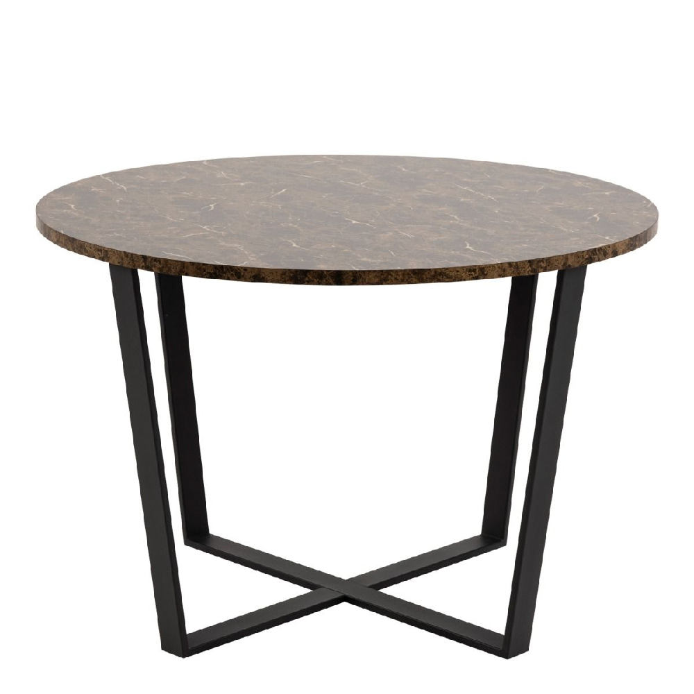 Amarillo Wooden Dining Table Round In Brown Melamine Effect