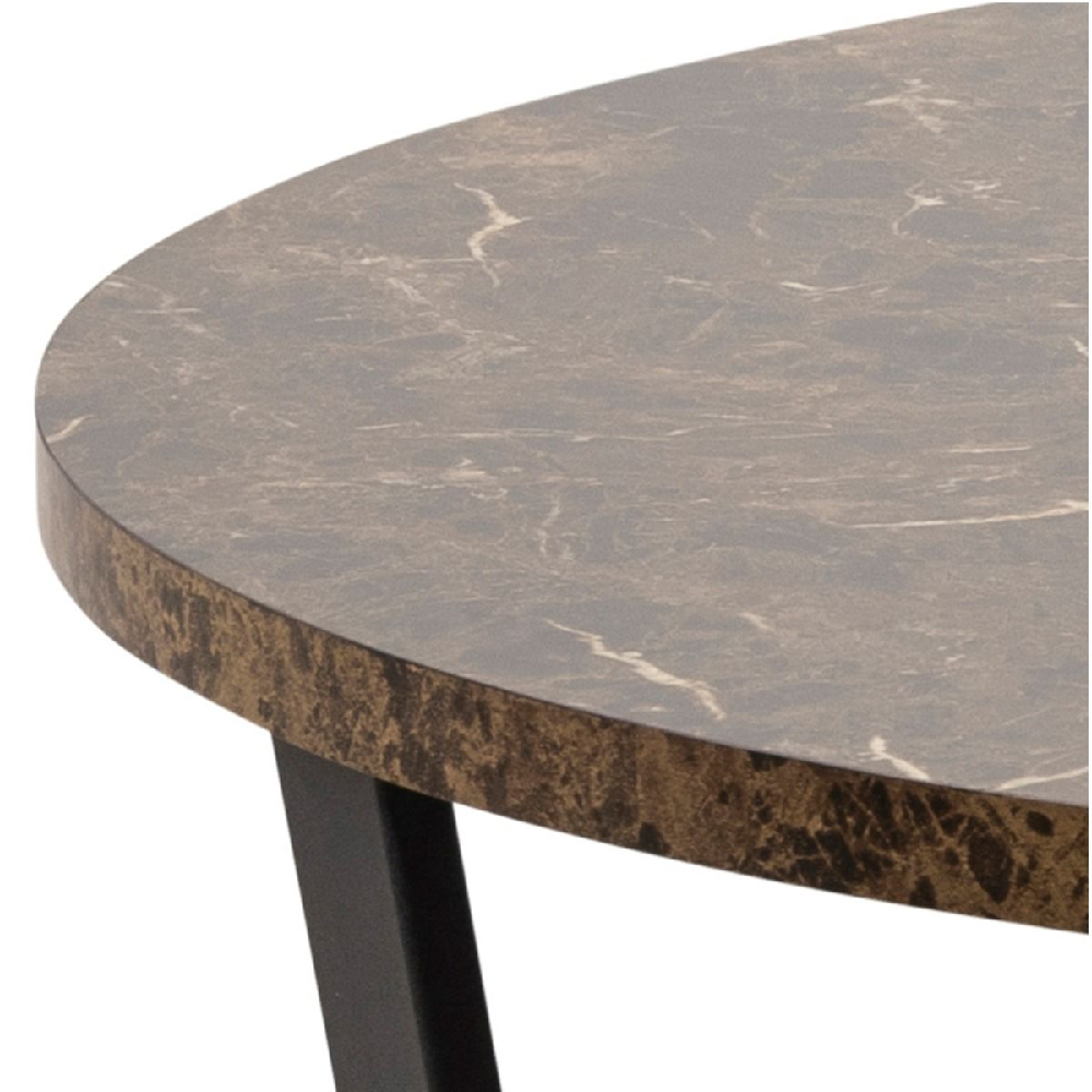 Amarillo Wooden Dining Table Round In Brown Melamine Effect