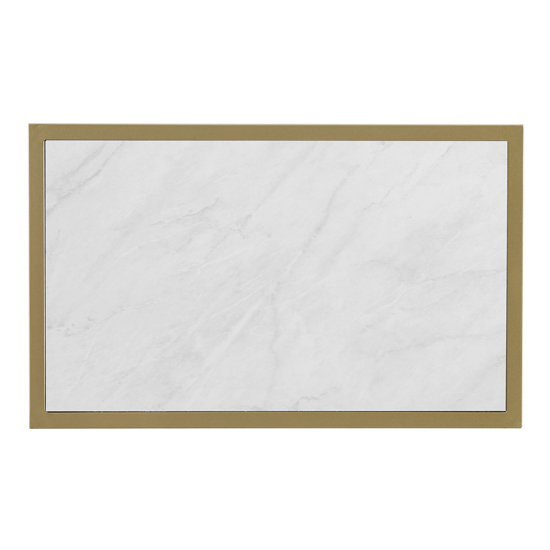 Amber Wooden End Table In White Marble Effect With Gold Frame_4