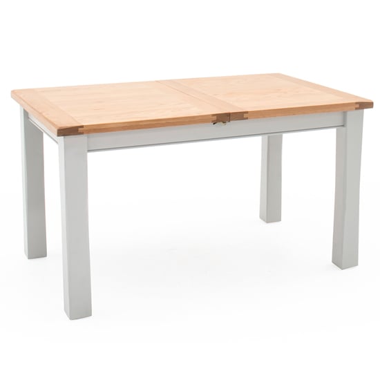 Photo of Amberley small wooden extending dining table in grey oak