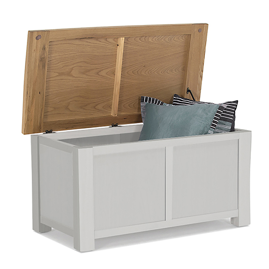 Product photograph of Amberley Wooden Blanket Box In Grey Oak from Furniture in Fashion