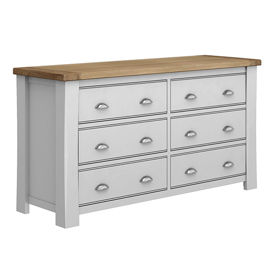 Read more about Amberley wooden chest of 6 drawers in grey oak