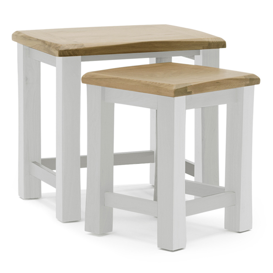 Product photograph of Amberley Wooden Nest Of 2 Tables In Grey Oak from Furniture in Fashion