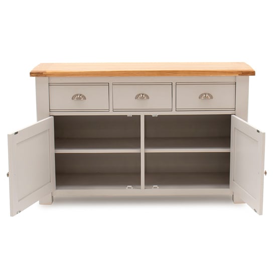 Amberly Large Wooden Sideboard In Grey With 2 Doors 3 Drawers_2
