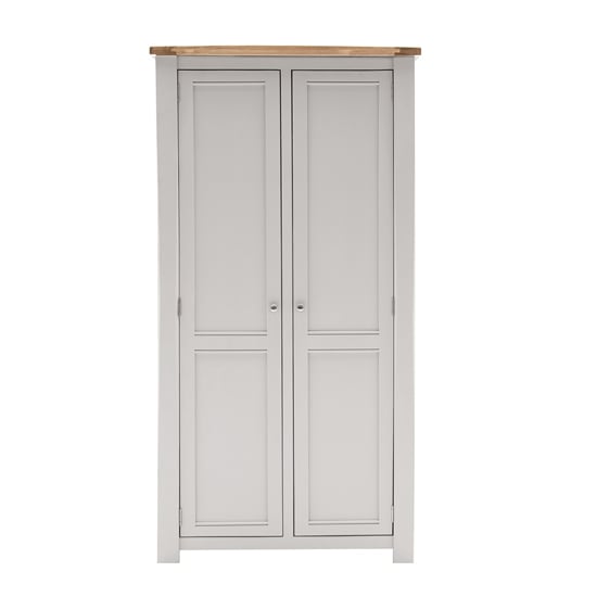Amberly Wooden Wardrobe In Grey With 2 Doors