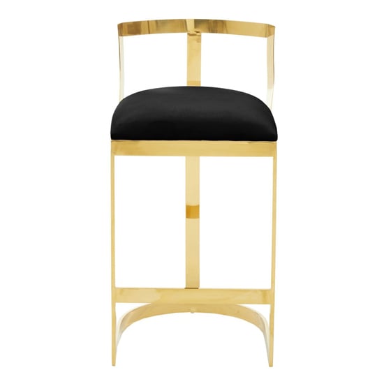 Ambon Black Velvet Bar Chair With Gold Metal Legs_2