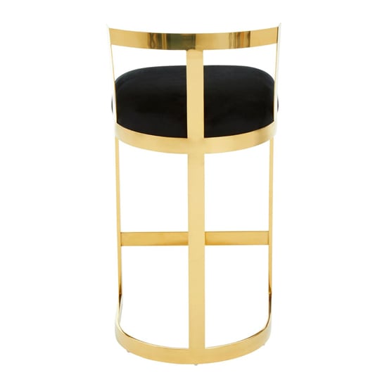 Ambon Black Velvet Bar Chair With Gold Metal Legs_4