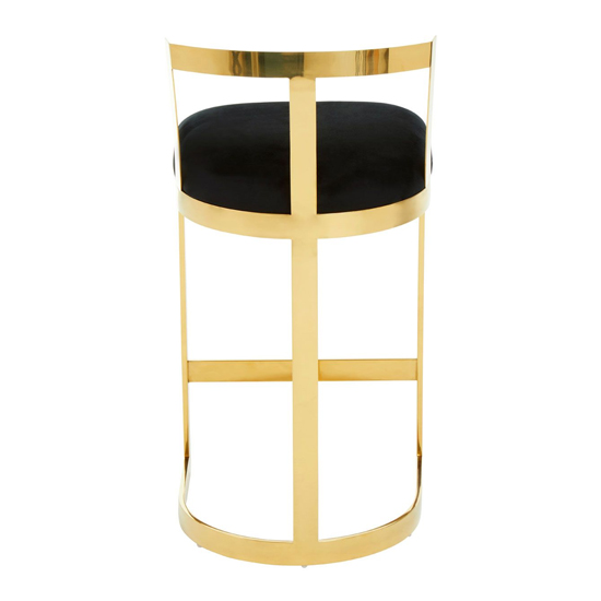 Ambon Black Velvet Bar Chair With Gold Metal Legs Furniture in Fashion