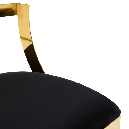 Ambon Black Velvet Bar Chair With Gold Metal Legs Furniture in Fashion