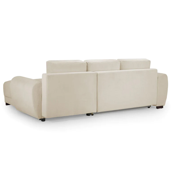 Ambon Plush Velvet Corner Sofabed Universal In Cream