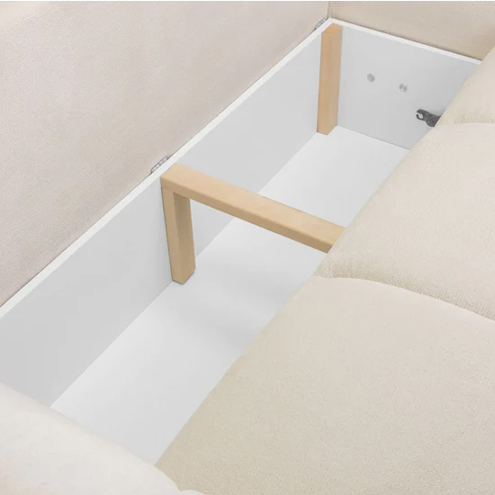 Ambon Plush Velvet Corner Sofabed Universal In Cream