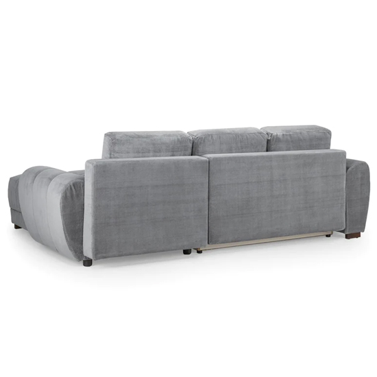 Ambon Plush Velvet Corner Sofabed Universal In Grey