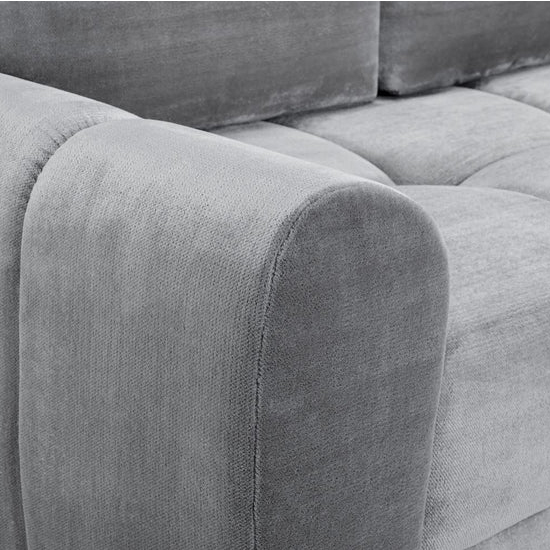 Ambon Plush Velvet Corner Sofabed Universal In Grey