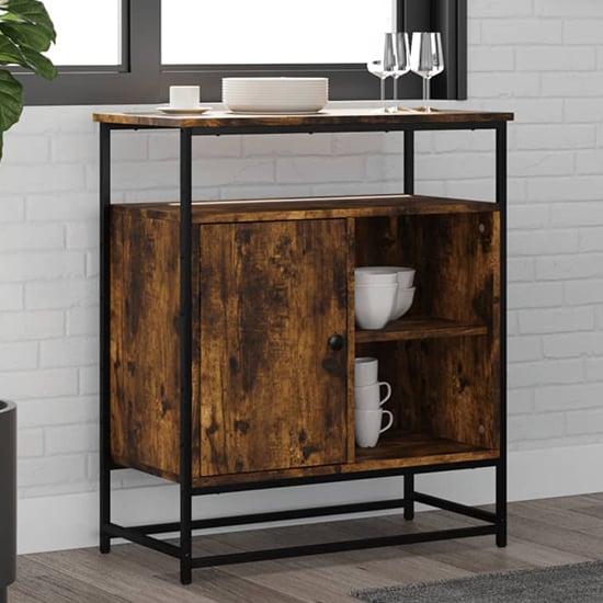 Product photograph of Ambon Wooden Sideboard With 1 Doors In Smoked Oak from Furniture in Fashion