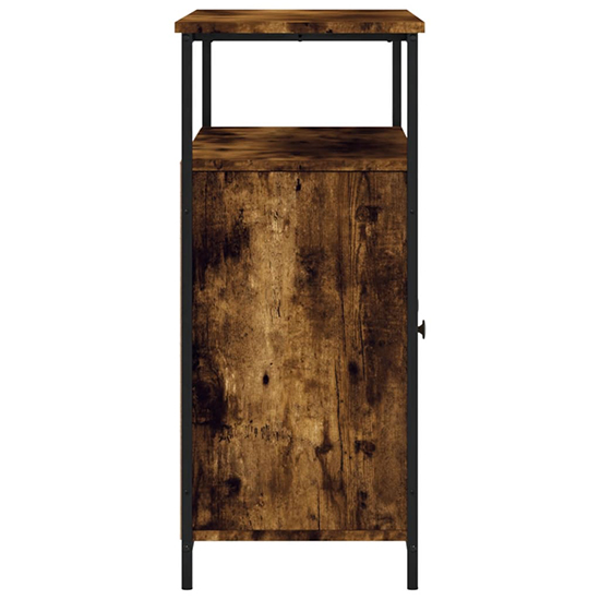 Ambon Wooden Sideboard With 2 Doors 1 Shelf In Smoked Oak