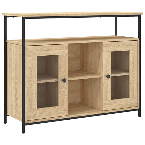 Ambon Wooden Sideboard With 2 Doors 1 Shelf In Sonoma Oak