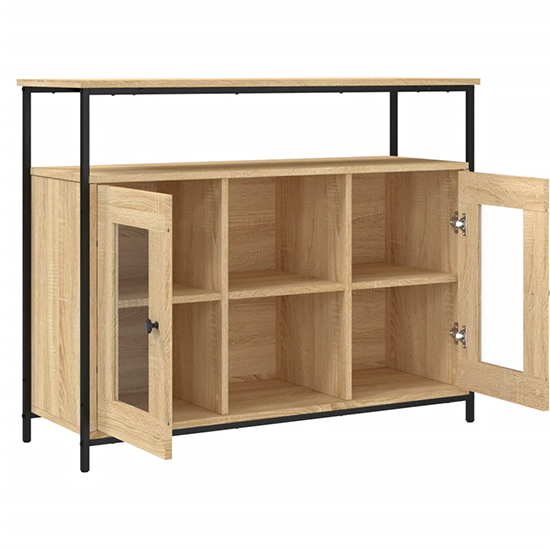 Ambon Wooden Sideboard With 2 Doors 1 Shelf In Sonoma Oak