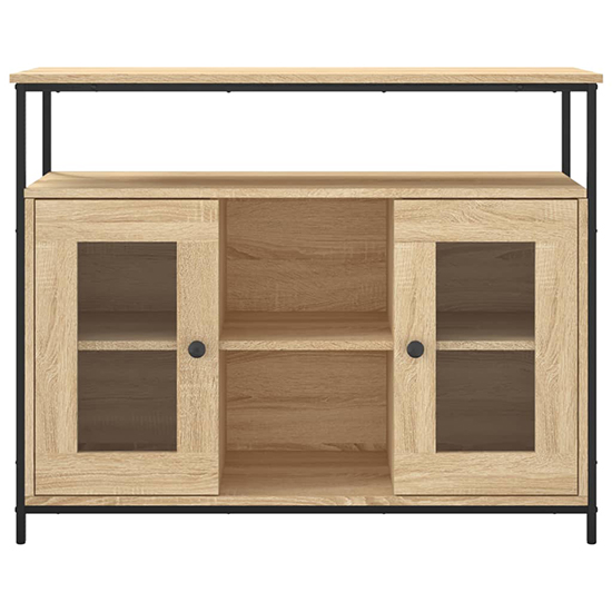 Ambon Wooden Sideboard With 2 Doors 1 Shelf In Sonoma Oak